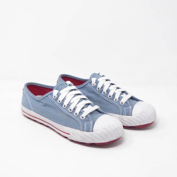 PF Flyers Shoes - PF Flyers Womens Grounder Lo Sneakers Blue Canvas Lace Up 7.5
